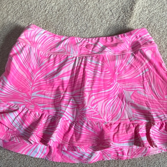 Lilly Pulitzer Hot Pink & Light Pink Palm-Print Ruffle Skirt - Picture 6 of 6
